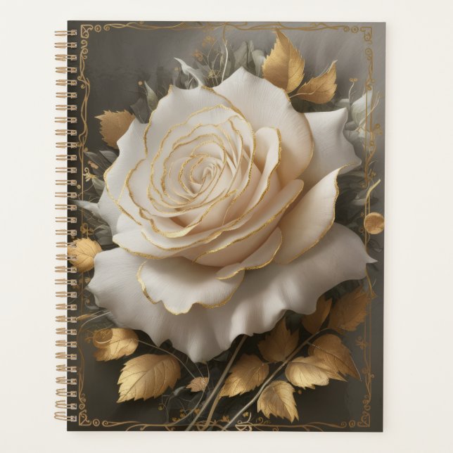 Agenda Elegant Floral Art Design Planner (Frente)