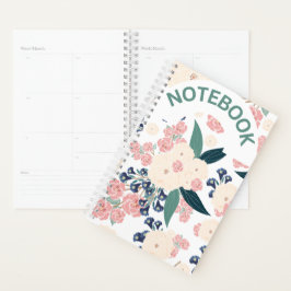 Agenda Elegant Floral Design – Navy Blue, Pink & Beige Ha