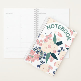 Agenda Elegant Floral Design – Navy Blue, Pink & Beige Ha