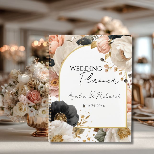 Agenda Elegant Floral Personalized Wedding Planner (Criador carregado)