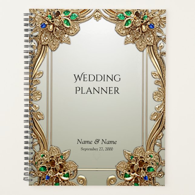 Agenda Elegant Gold Ornate Planner (Frente)