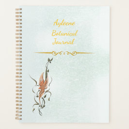 Agenda Elegant Golden Floral Vine Spiral Photo Notebook