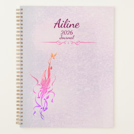 Agenda Elegant Golden Floral Vine spiral planner 