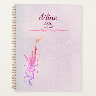 Agenda Elegant Golden Floral Vine spiral planner 