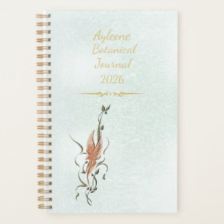 Agenda Elegant Golden Floral Vine Spiral planner
