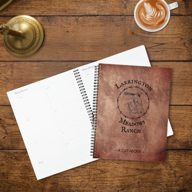 Agenda Elegant Horse Ranch Business Customizable Logo (Criador carregado)