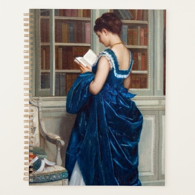 Agenda Elegant Lady Reading in a Library – Classic  (Frente)