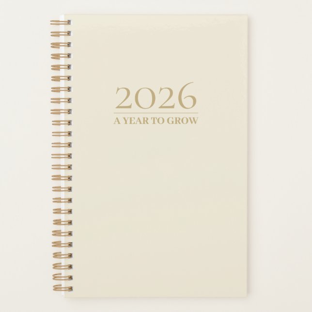 Agenda Elegant Minimal Planner 2025 | A Year to Grow (Frente)