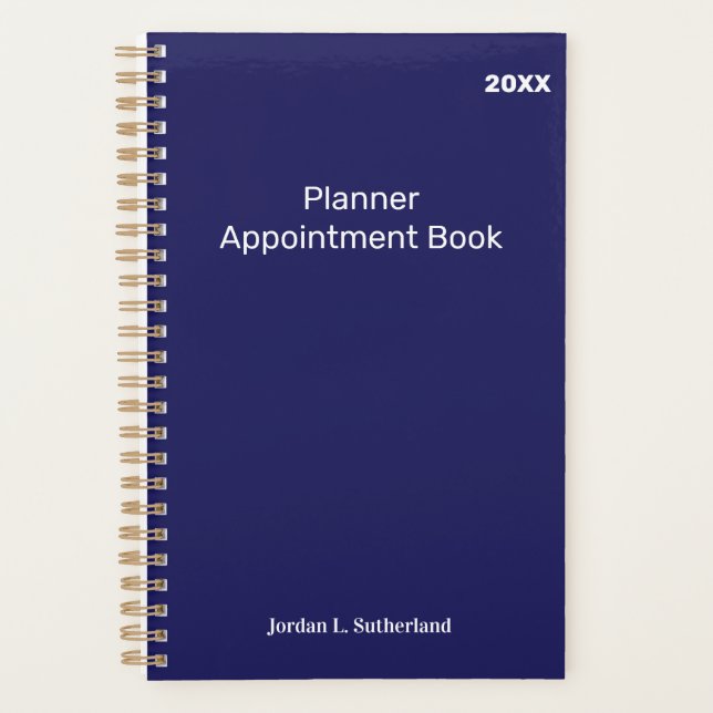 Agenda Elegant Minimalist Personalized Logo Blue Planner (Frente)