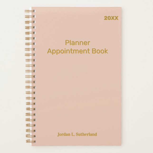 Agenda Elegant Minimalist Personalized Logo Pink (Frente)