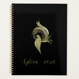 Agenda Elegant Nature Art on Black notebook