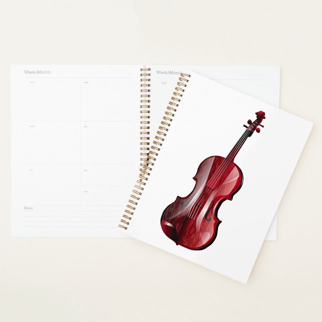 Agenda Elegant Red Violin Musical Instrument (Criador carregado)