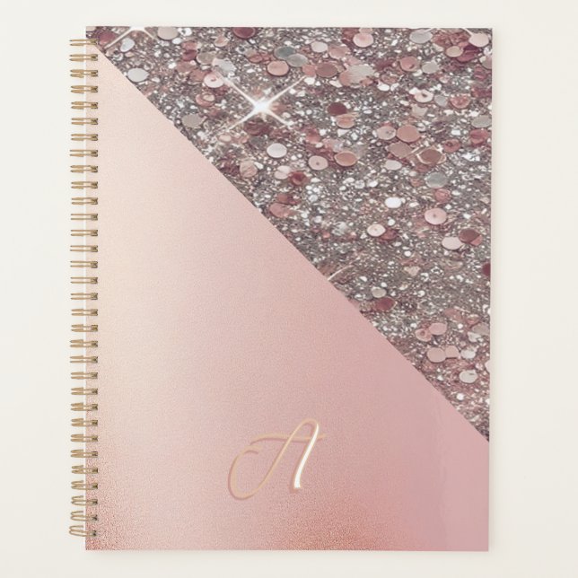 Agenda Elegant Rose Gold Monogram (Frente)