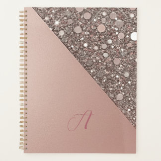 Agenda Elegant Rose Gold Monogram Planner