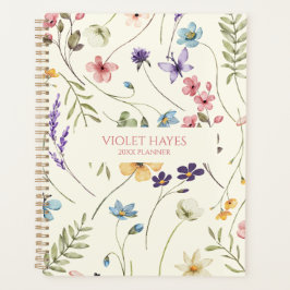Agenda Elegant Wildflower Wild Flower Floral Custom