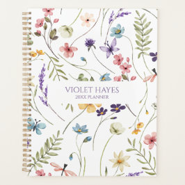 Agenda Elegant Wildflower Wild Flower Floral Custom