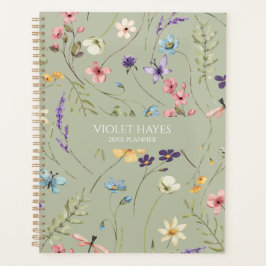 Agenda Elegant Wildflower Wild Flower Floral Custom