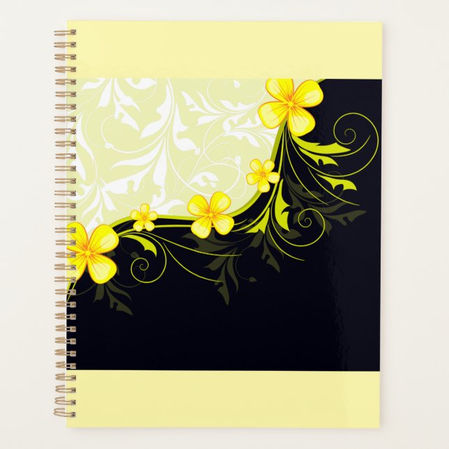 Agenda Elegant Yellow Floral Damask (Frente)