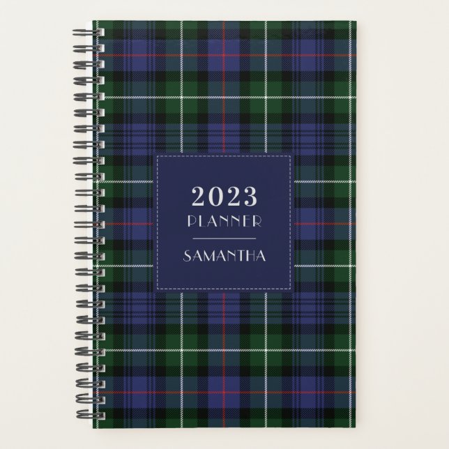 Agenda Elegante 2025 Xadrez Tartan Clan MacKenzie Rustic (Frente)