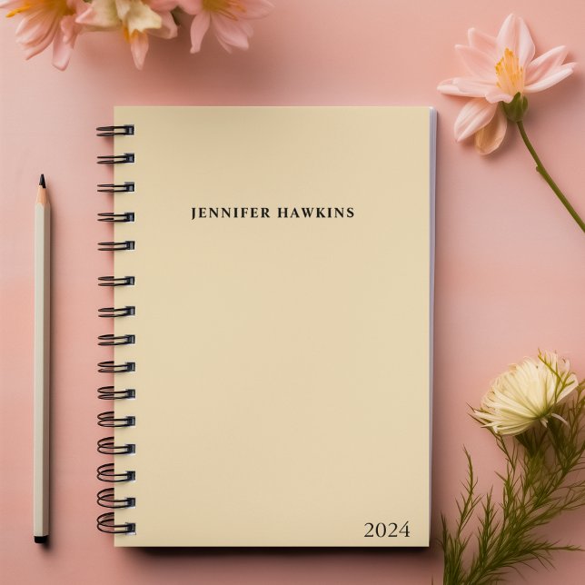 Agenda Elegante bege limpo e preto Semanal Pessoal (Criador carregado)