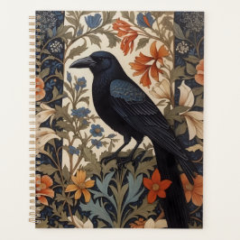 Agenda Elegante Black Raven William Morris Inspirou Flora
