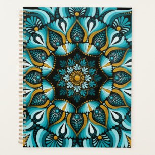 Agenda Elegante Blue Mandala   Sacred Geometry Boho   Zen