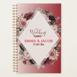 Agenda Elegante Boho Chic Blush Pink & Burgundy Floral