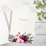 Agenda Elegante Borgonha Cor-de-Rosa Floral Personalizado<br><div class="desc">Notebook Elegante Burgundy Pink Floral Personalizado</div>