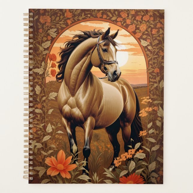 Agenda Elegante Cavalo Vintage Por Sunset (Frente)