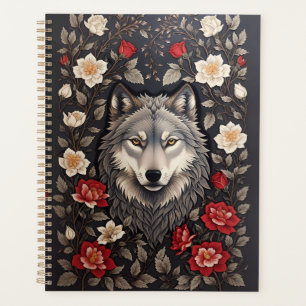 Agenda Elegante Cinza Wolf Floral