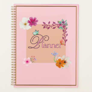 Agenda Elegante Cor-de-rosa inatualizado mensalmente