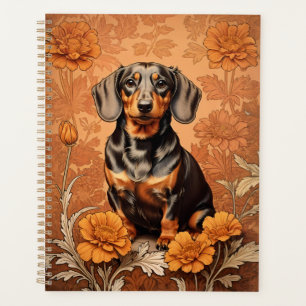Agenda Elegante Dachshund E Marigolds