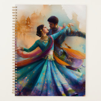 Agenda ✨Elegante Dança Kathak de Casal em Arte em Aquarel