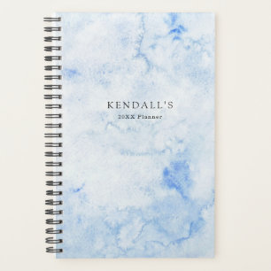 Agenda Elegante de Aquarela Azul