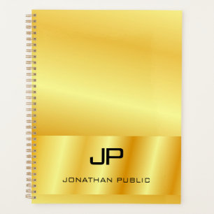 Agenda Elegante de Modelo Dourada personalizado  Faux