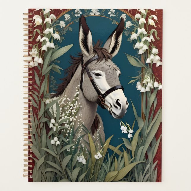Agenda Elegante Donkey e Lily das Flores do Vale (Frente)