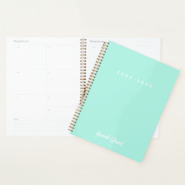 Agenda Elegante e Moderno Minimalista Rosa Feminino Verde