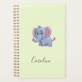 Agenda Elegante elefante cinza verde
