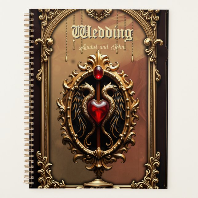 Agenda Elegante emblema cardíaco luxuoso. (Frente)