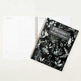 Agenda Elegante espiral de verde personalizado
