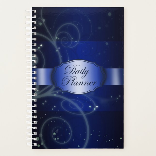 Agenda Elegante Floral Azul (Frente)