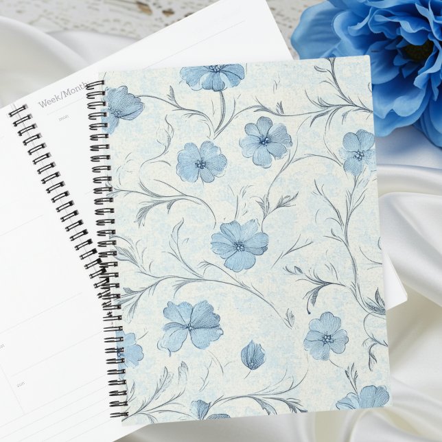 Agenda Elegante Floral Country Blue Chique Organizer (Criador carregado)