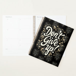 Agenda Elegante Floral "Não Desista!" Motivacional