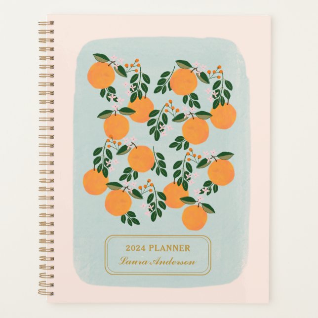 Agenda Elegante Laranja Citrus Planner (Frente)
