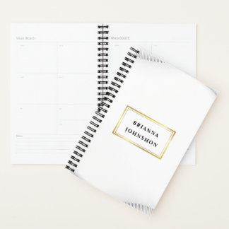 Agenda Elegante Luxury Boutique White Business Dourado