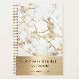 Agenda Elegante Marble Dourado Consultant Business