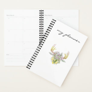 Agenda Elegante moderno Ouro cor-de-rosa-chic, veado #2