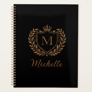 Agenda Elegante monograma de roteiro personalizado Luxo P