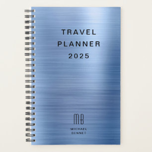 Agenda Elegante Monograma Faux Dourada Viagem