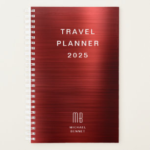 Agenda Elegante Monograma Vermelho Viagem